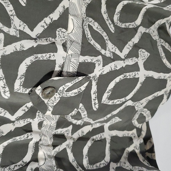 Vintage Shorts Set CHAR 100% Silk 2-Piece Button-front Drawstring Size 8 - Picture 8 of 16